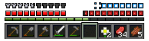 interface L'interface avec la barre de vie, d'XP, d'armure...