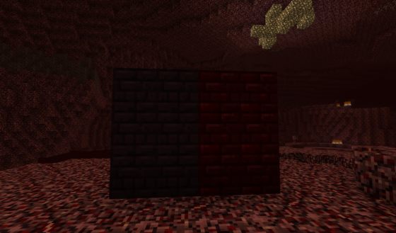La Nether Brick et sa version rouge.