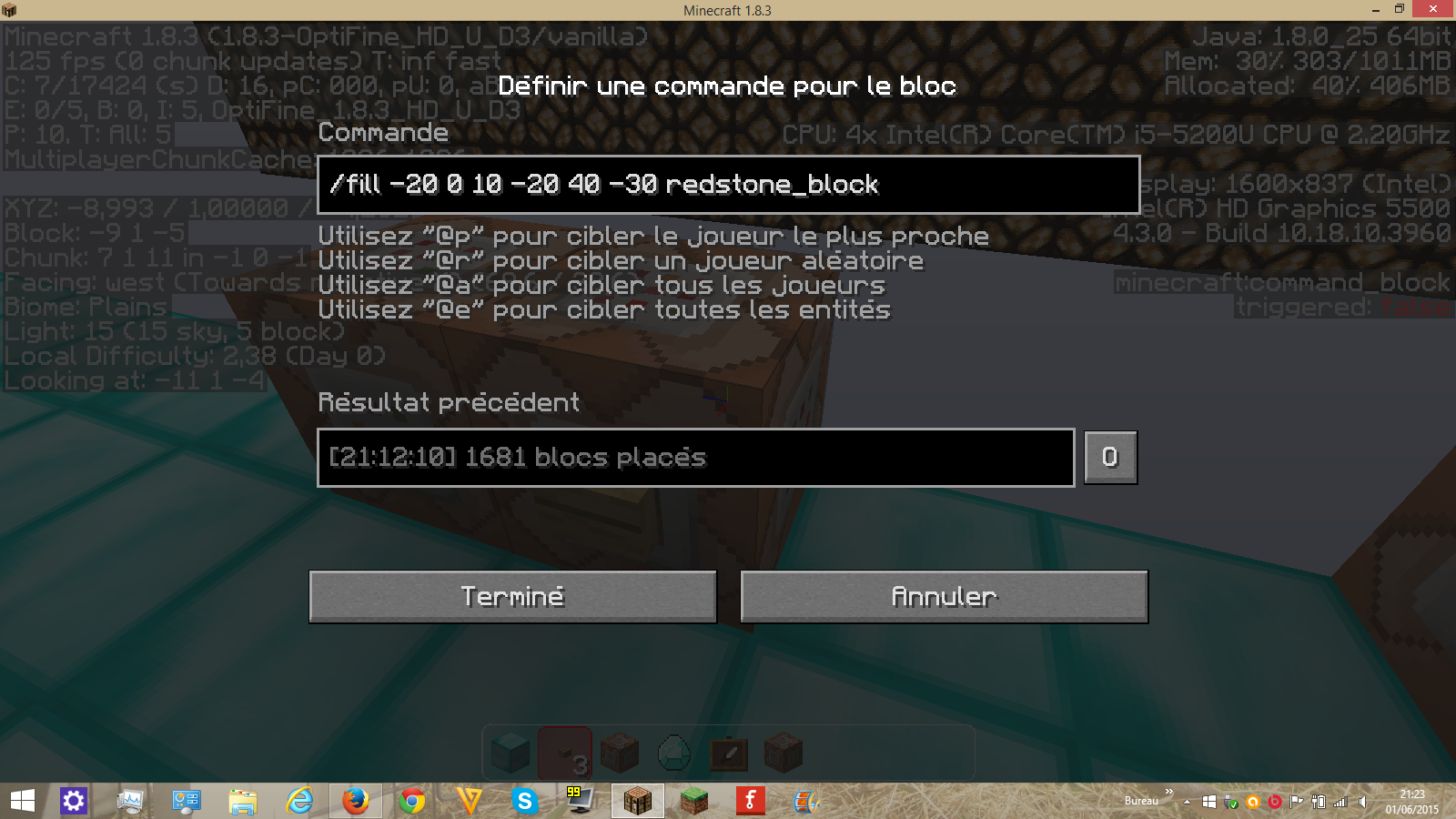 What is the title of this picture ? Plusieurs /setblock pour un seul command block | Minecraft.fr - Forum