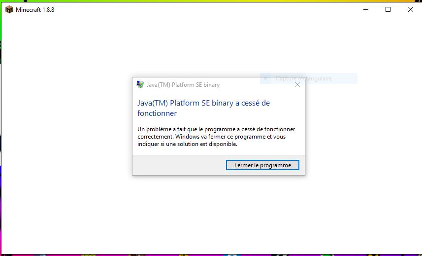 Java Tm Platform Se Binary A Cesse De Fonctionner Minecraft Fr Forum