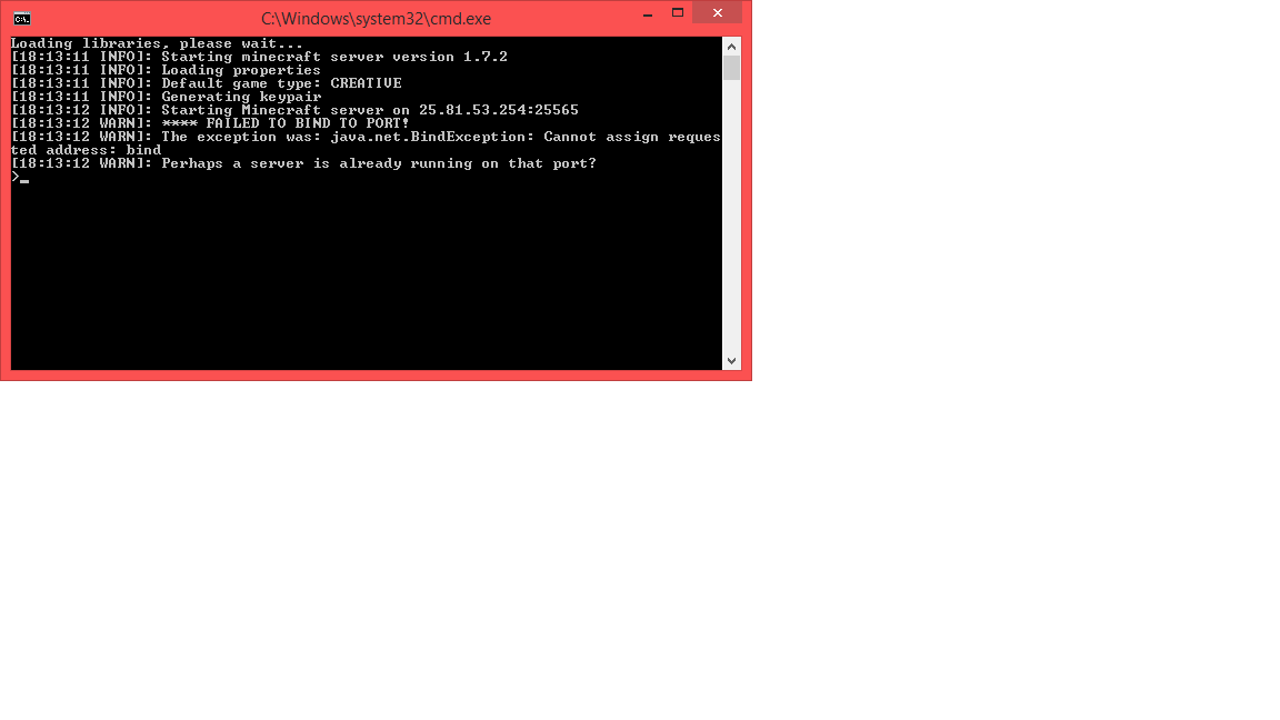 server already running on that port.png