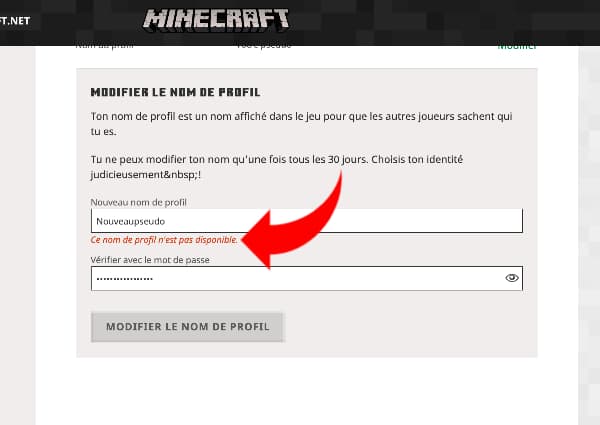 Changer de pseudo Minecraft : choisir un pseudo libre