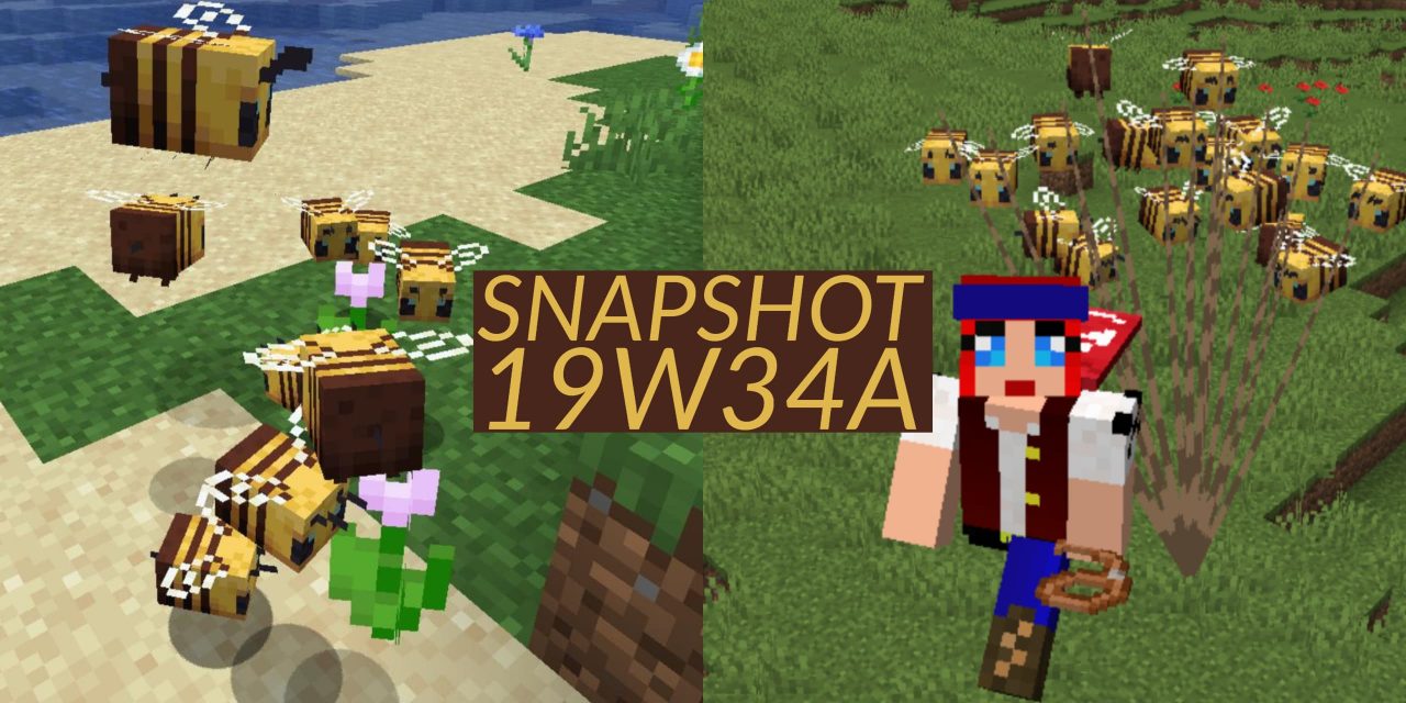 Minecraft 1.15 : Snapshot 19w34a – Les abeilles arrivent !