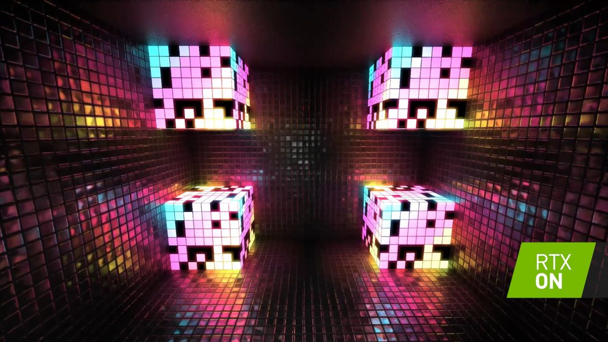 Minecraft avec RTX activé cube de lumière
