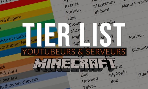 Tier list des youtubeurs et serveurs Minecraft selon Aypierre
