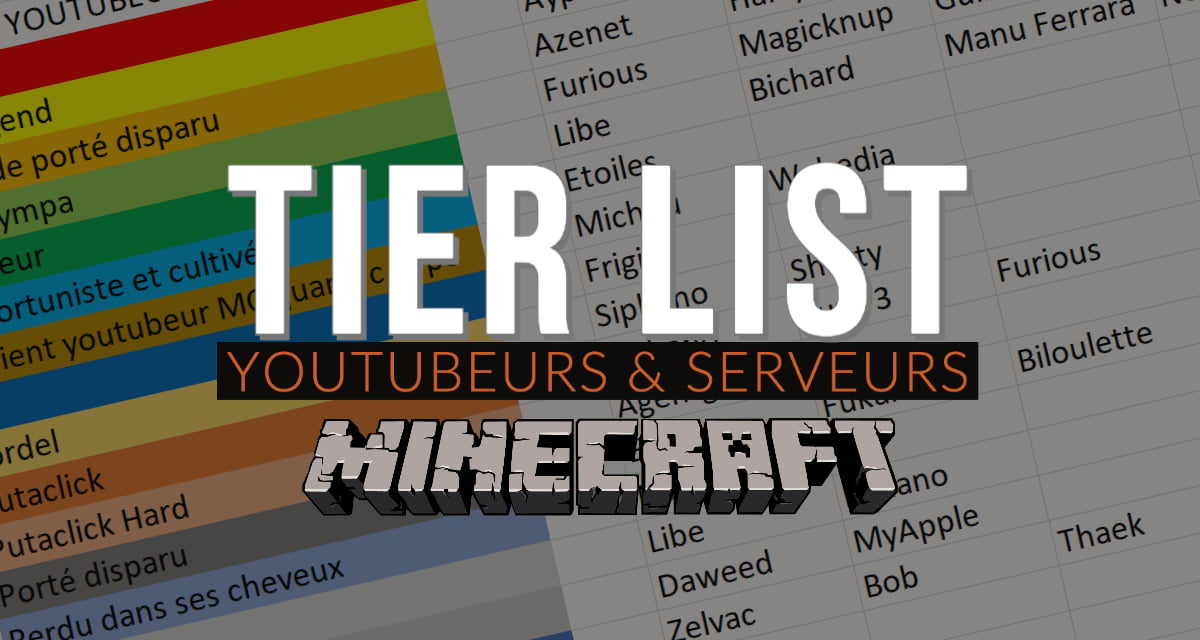 Tier list des youtubeurs et serveurs Minecraft selon Aypierre