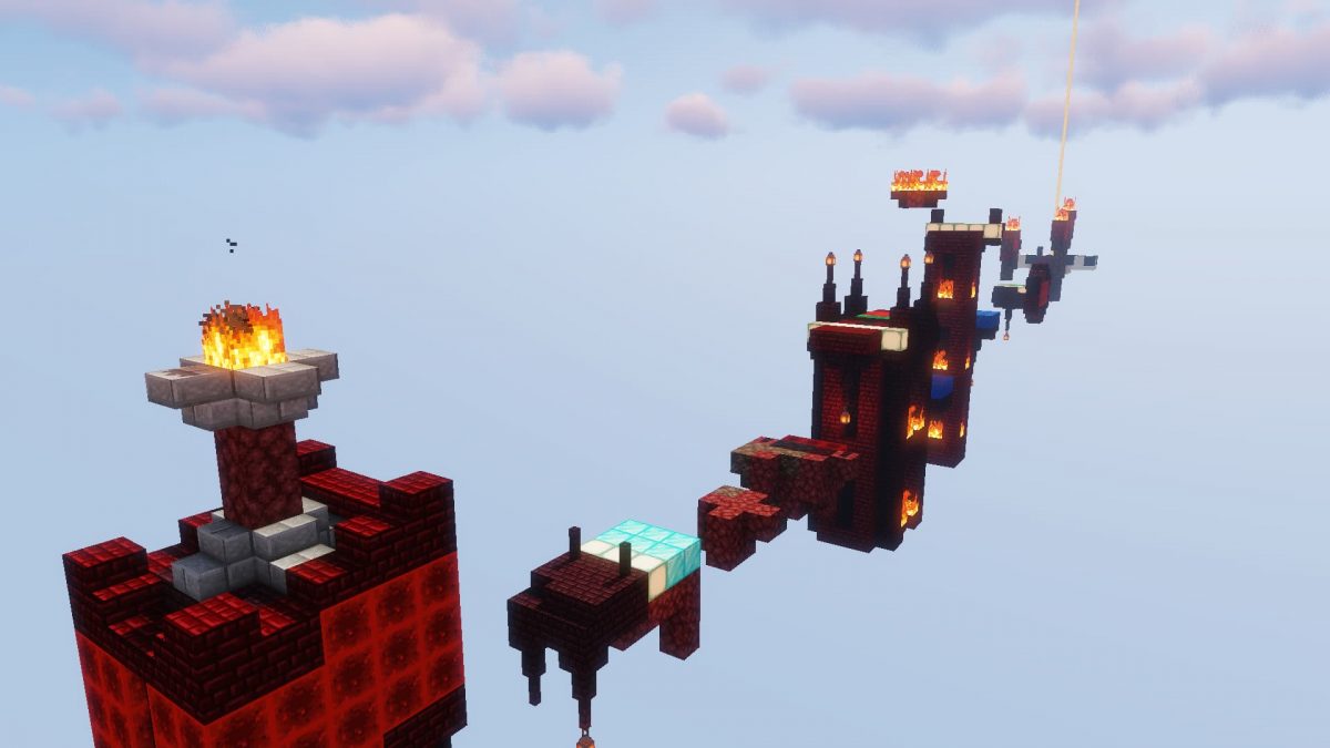 TNT Race : un niveau avec des blocs du nether