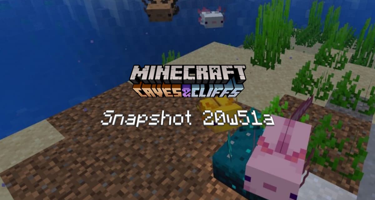 Snapshot 20w51a – Minecraft 1.17 : première apparition de l’axolotl
