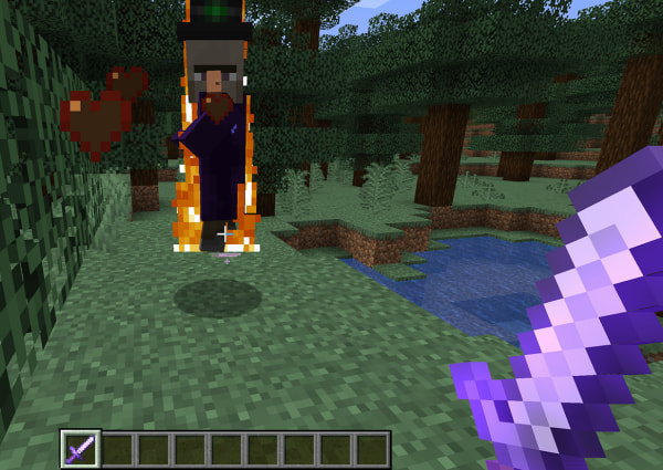 Aura de feu (Fire Aspect) - Enchantement Minecraft