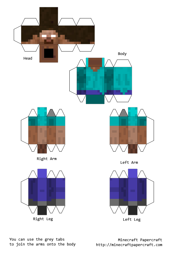 Papercraft Minecraft à imprimer - Personnages et Blocs 