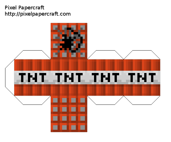 papercraft minecraft bloc tnt