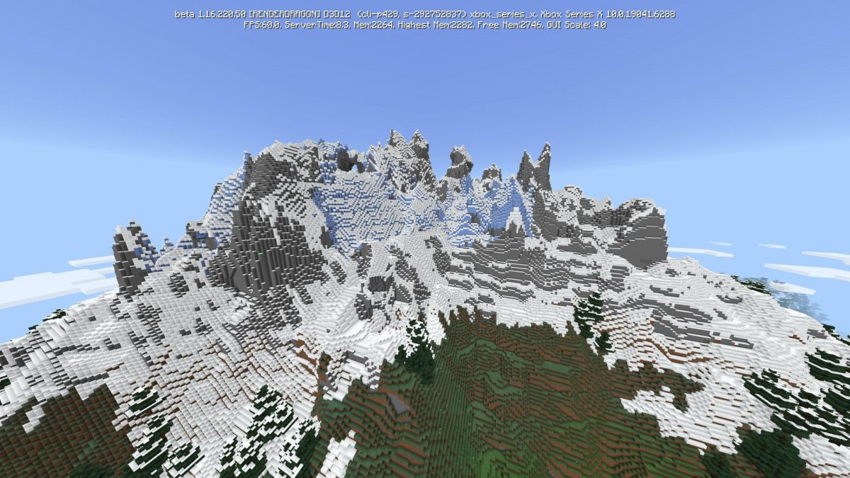 Nouvelle montagne minecraft beta 1.17 vue loin