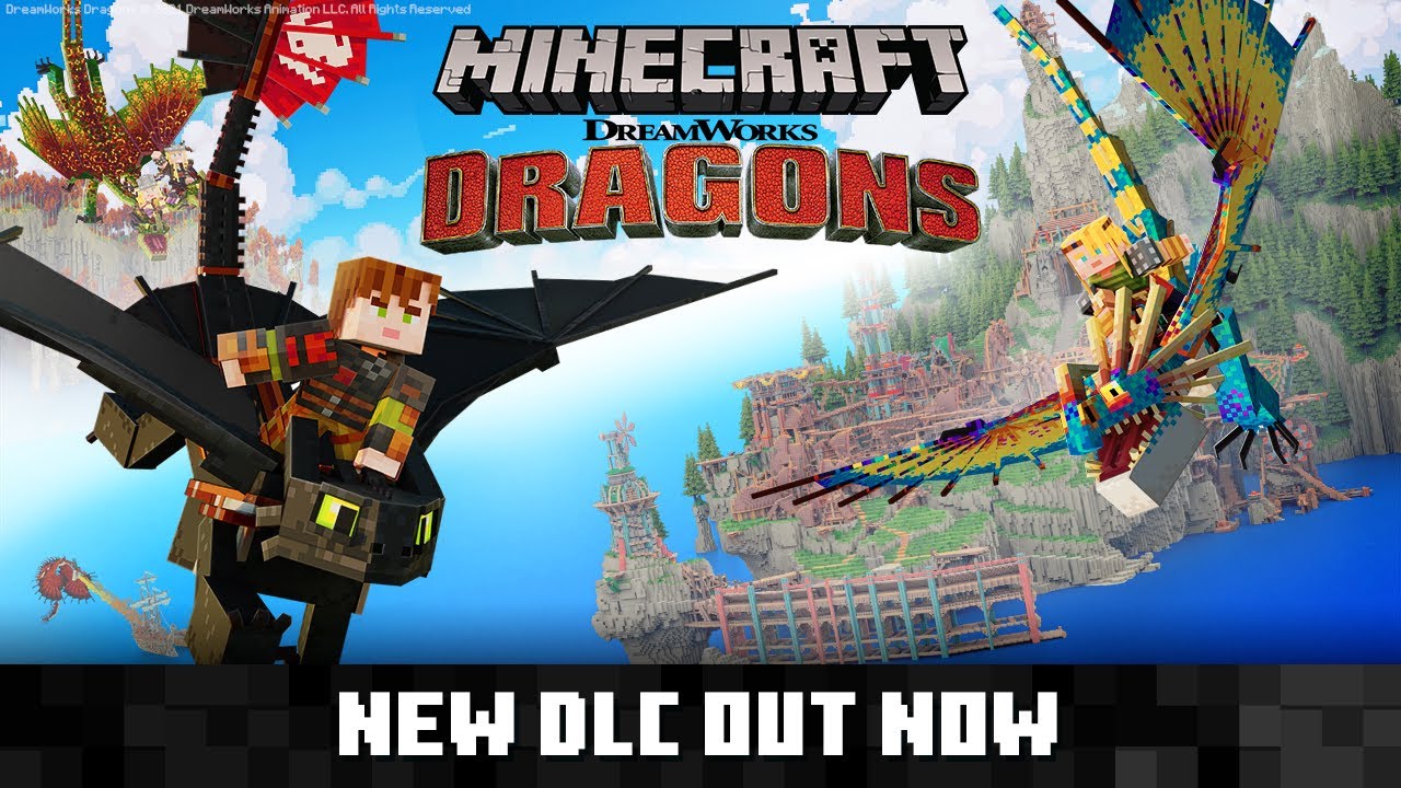 Un DLC du film "Dragons" de Dreamworks dans Minecraft Bedrock