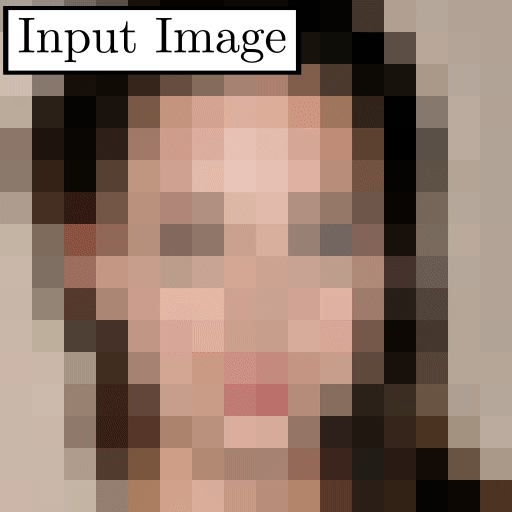 Fonctionnement du Face Depixelizer sur une photo pixelisée.