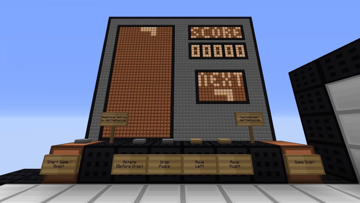 La map Tetris dans Minecraft