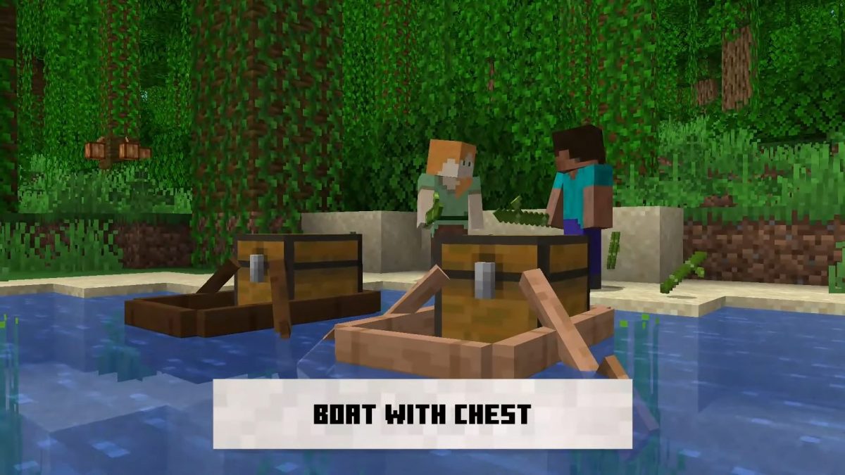 Bateau avec coffre Minecraft
