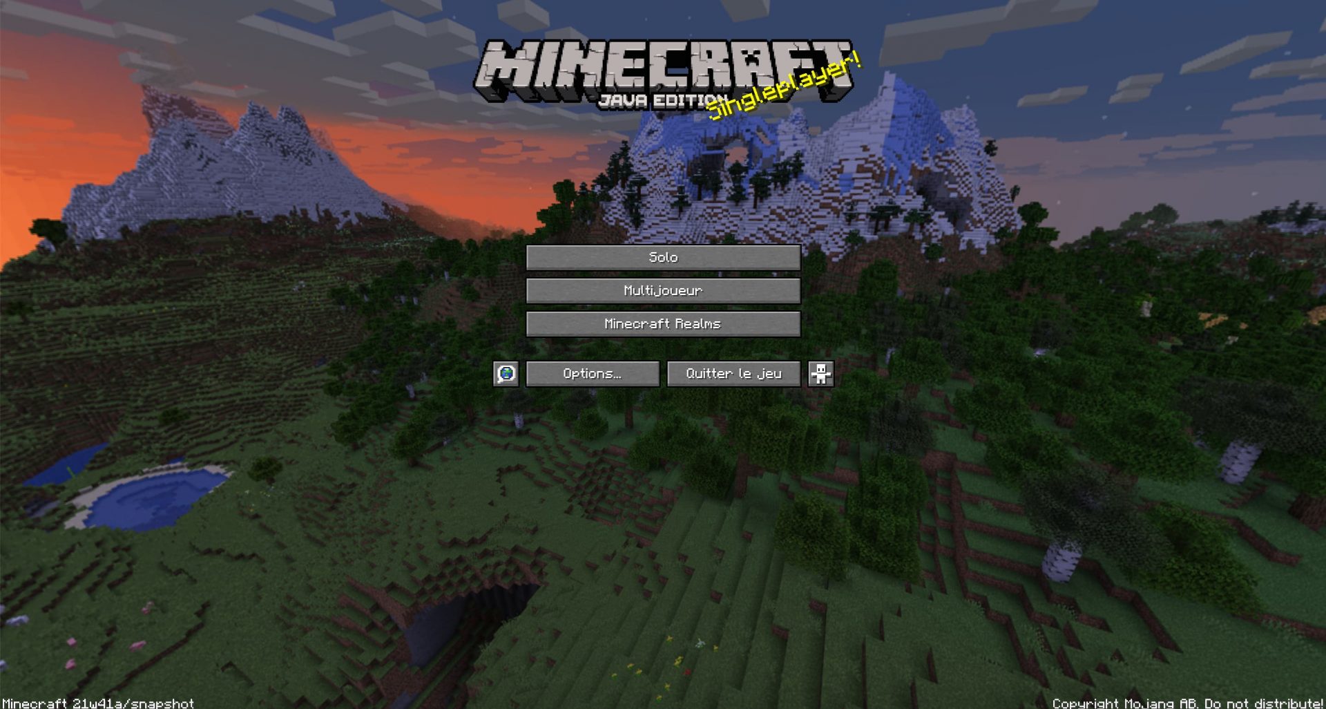 Image écran titre Minecraft 1.18
