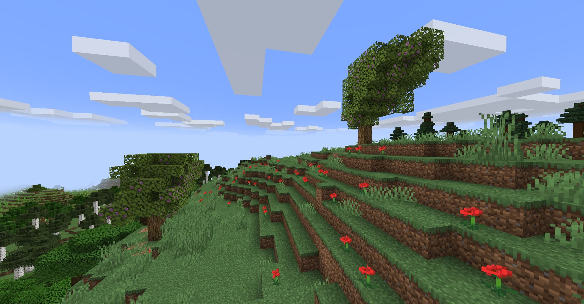 Un arbre azalée à la surface Minecraft 1.18