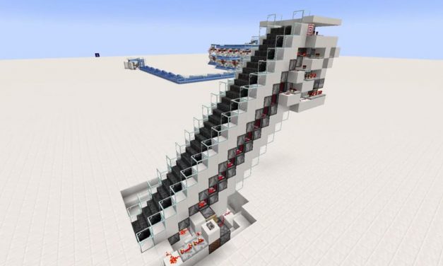 Un joueur de Minecraft construit un escalator fonctionnel en utilisant de la redstone
