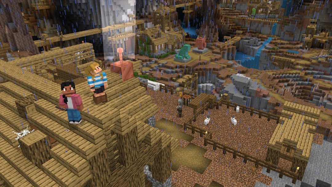 "Caves and Cliffs Explorer" Map Minecraft Bedrock gratuite Minecraft.fr
