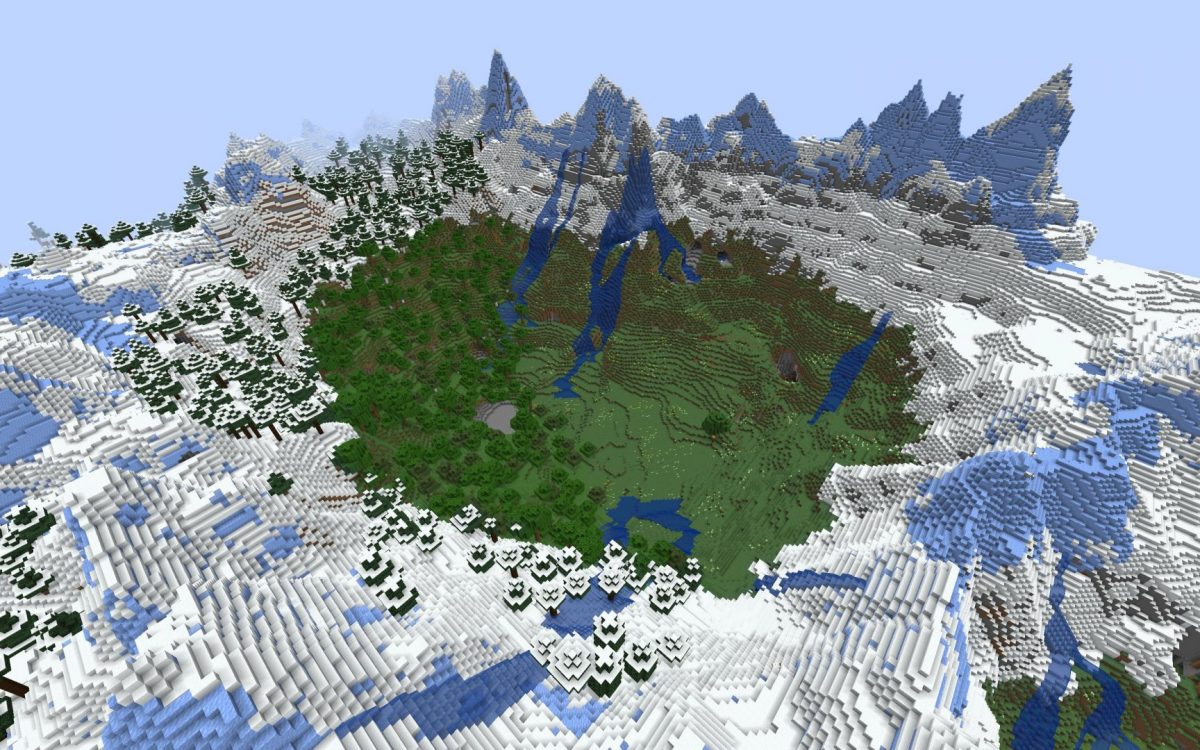 Incroyable cratère au sommet d'une montagne dans ce seed pour Minecraft 1.18