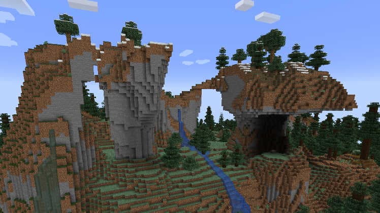 Des montagnes dans Minecraft