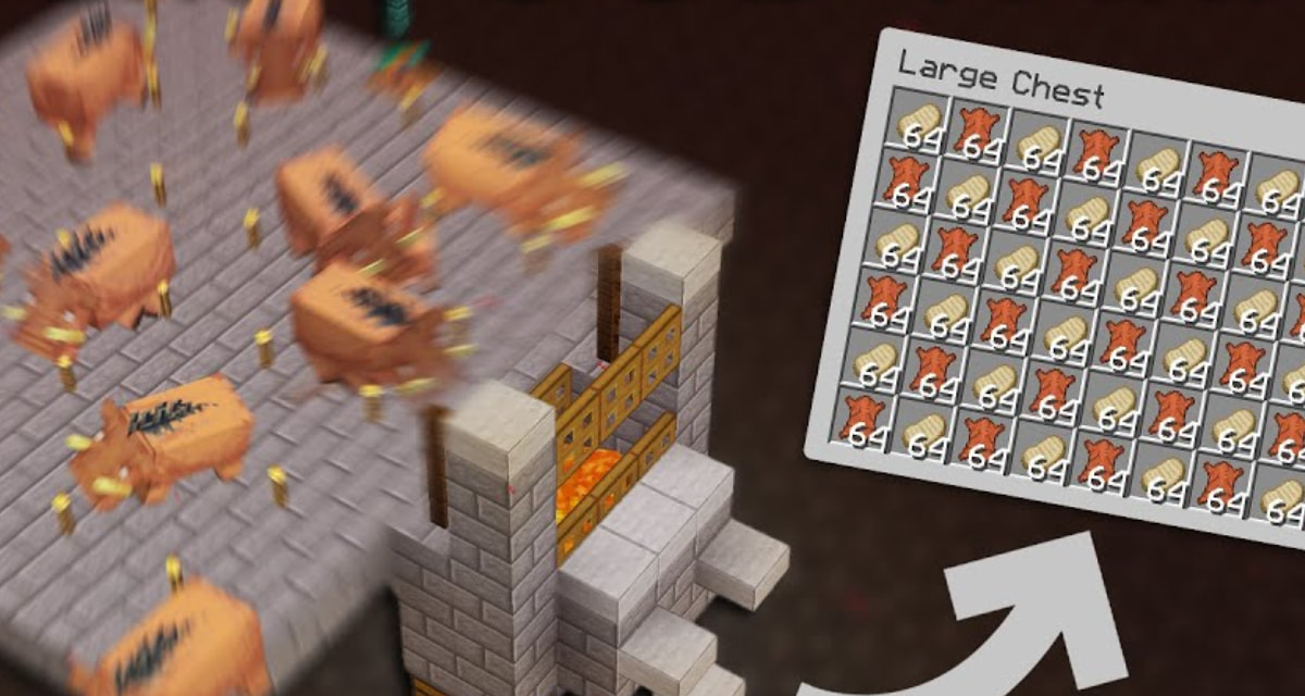 Minecraft : Ce joueur a construit une ferme à Hoglin qui génère plus d’1 million d’objets par heure