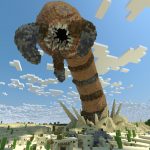 Minecraft : un joueur a créé un gigantesque ver des sables attaquant une ville