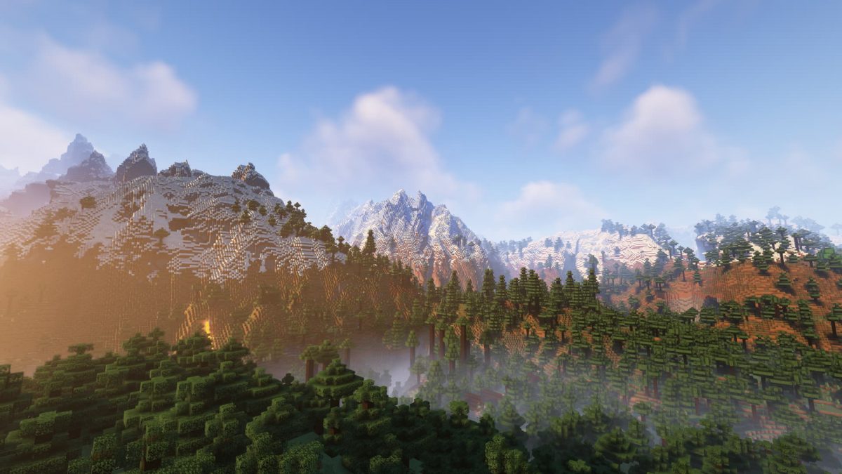 Une grande chaine de montagne en altitude dans ce seed pour Minecraft 1.18