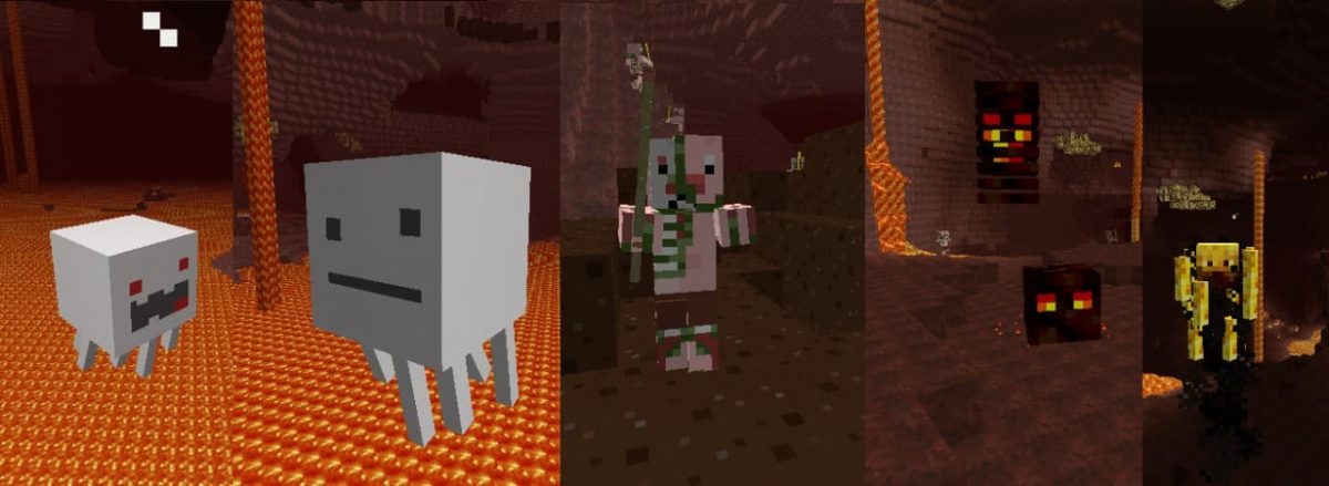 Monstres du nether avec Montag Resource Pack
