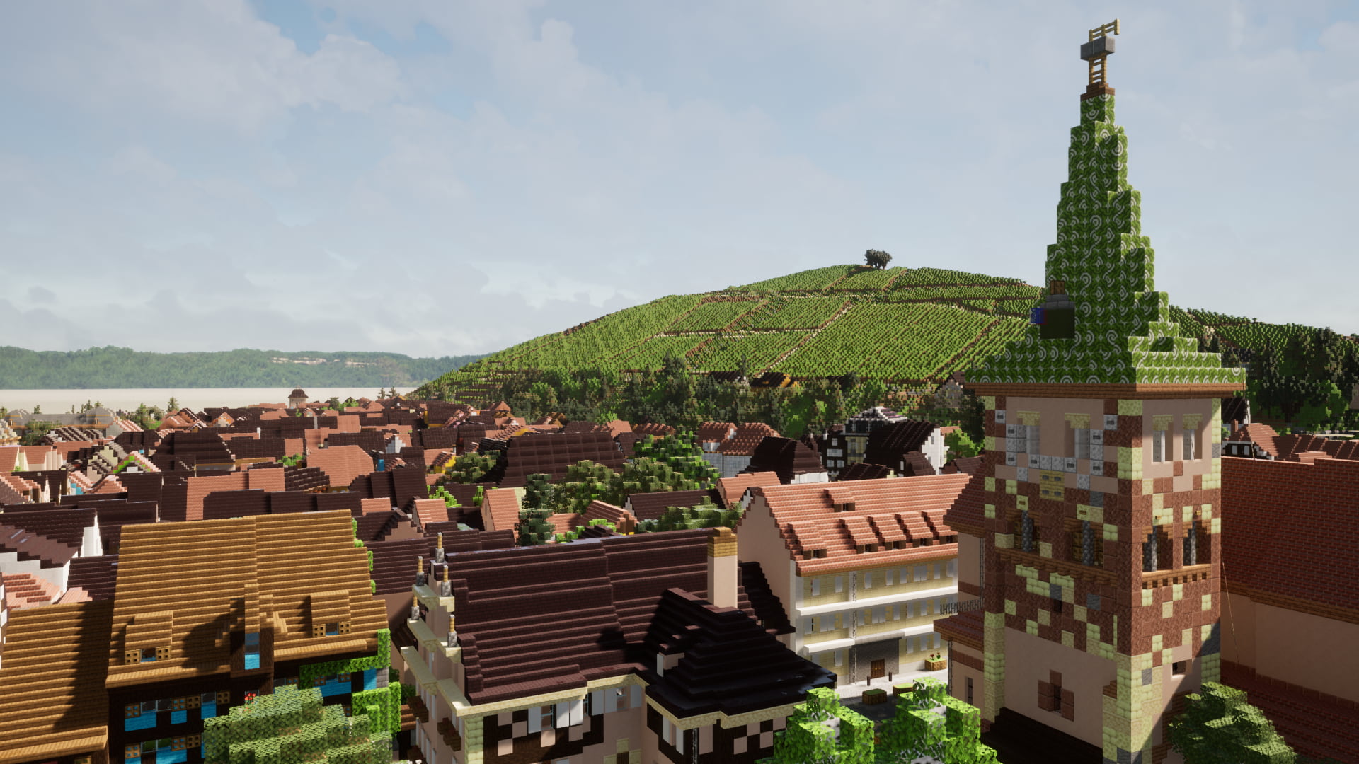 Ville de Turckheim dans Minecraft clocher