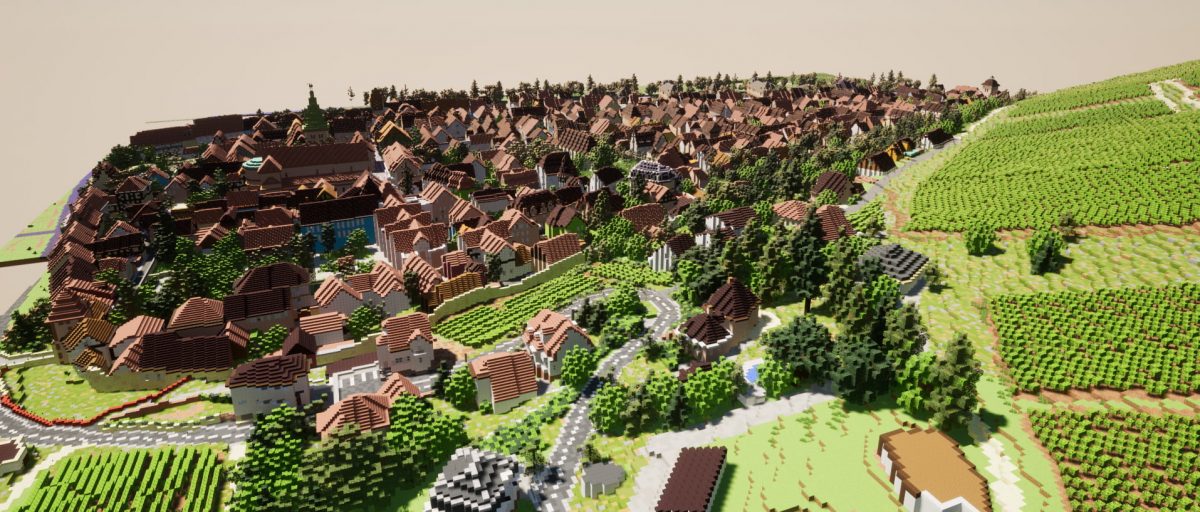 Ville de Turckheim dans Minecraft côté