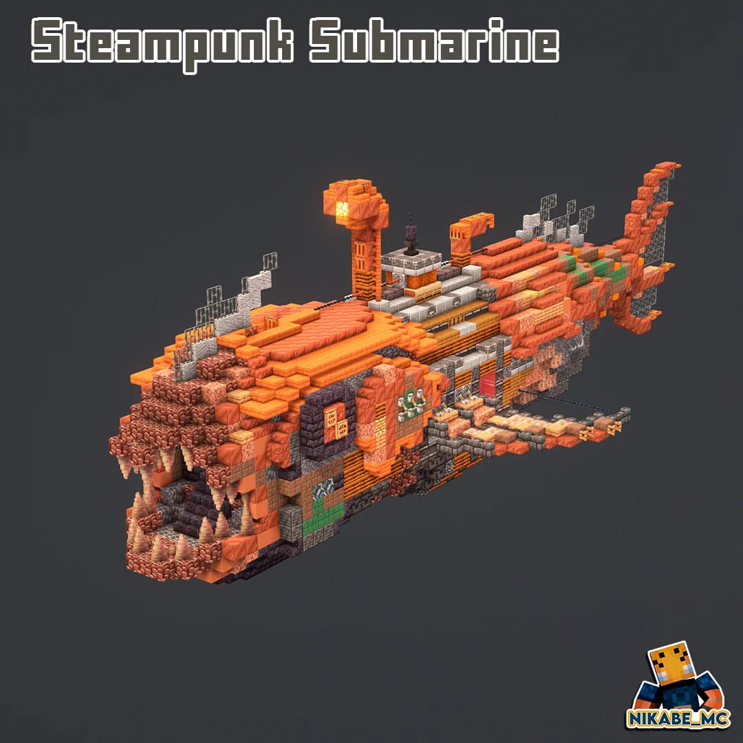 sous marin poisson steampunk minecraft