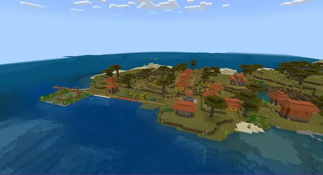 seed minecraft île survie village