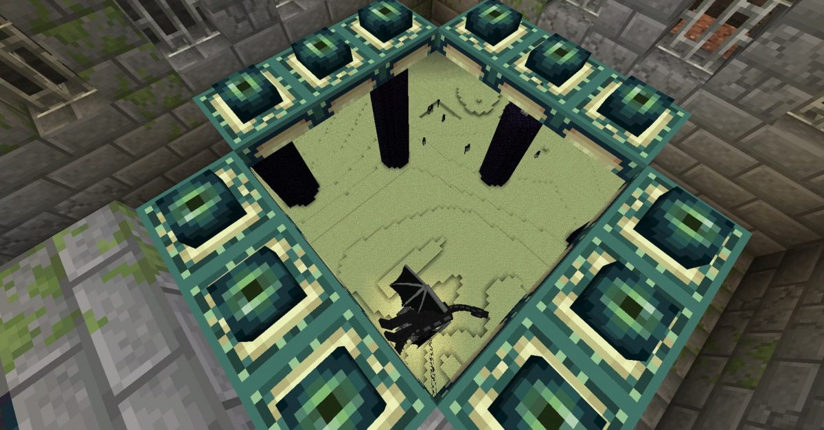 Un portail de l'End avec le mod Immersive Portals.