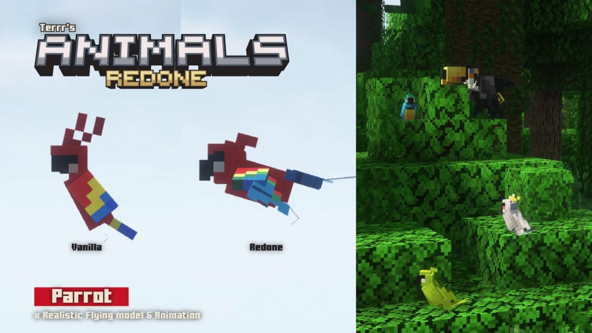 Perroquets avec le pack Animals Redone