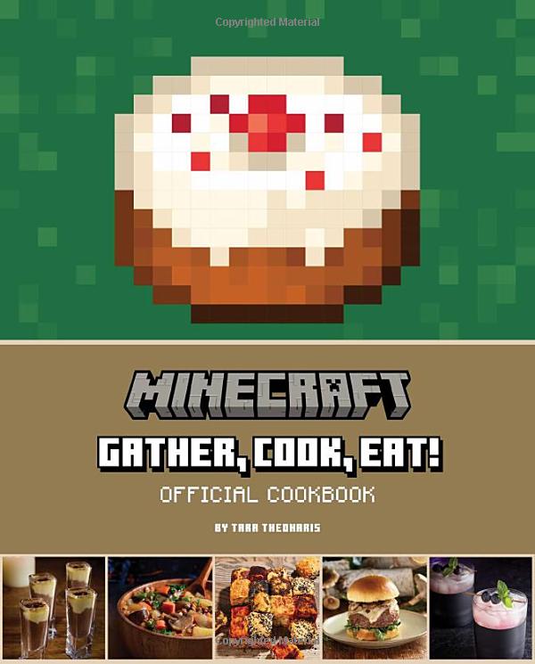 La couverture du livre de recette de cuisine officiel de Minecraft.