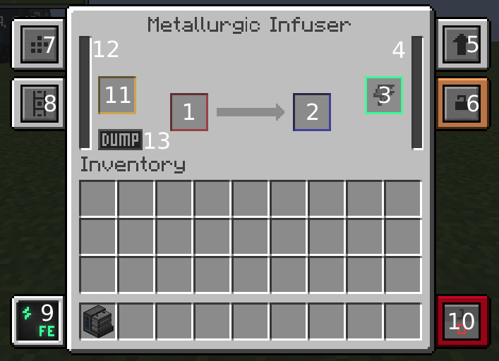 interface GUI infuseur metallurgique mekanism mod minecraft