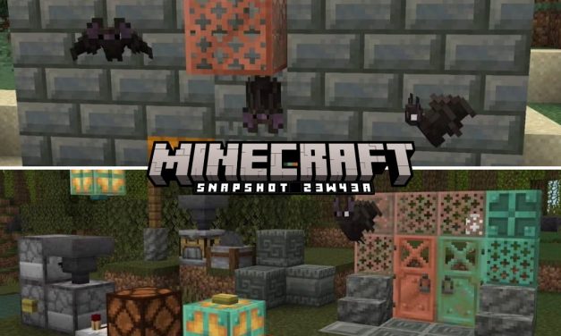 Minecraft 1.20.3 / 1.21 – Snapshot 23w43a : Nouveaux blocs de cuivre, de tuf et nouvelles chauves-souris