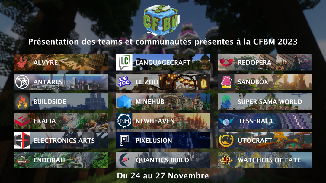 Minecraft Conference Convention Francophone des Builders Minecraft - du 24 au 27 novembre ...