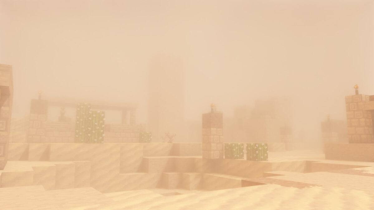 Bliss Shader Minecraft désert tempête de sable