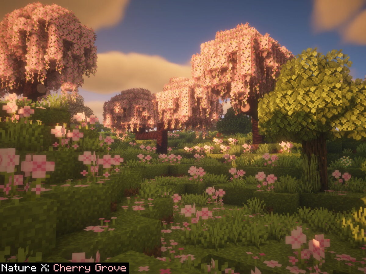 Nature X Resource Pack Minecraft textures bosquet de cerisiers