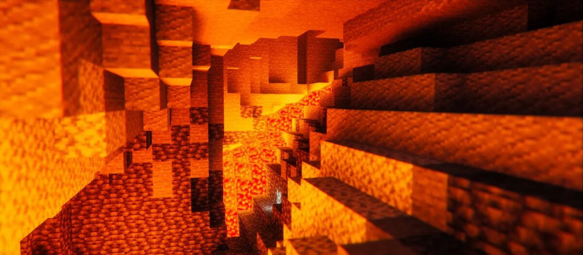 Soft Voxels Lite Minecraft shader éclairage caverne lave