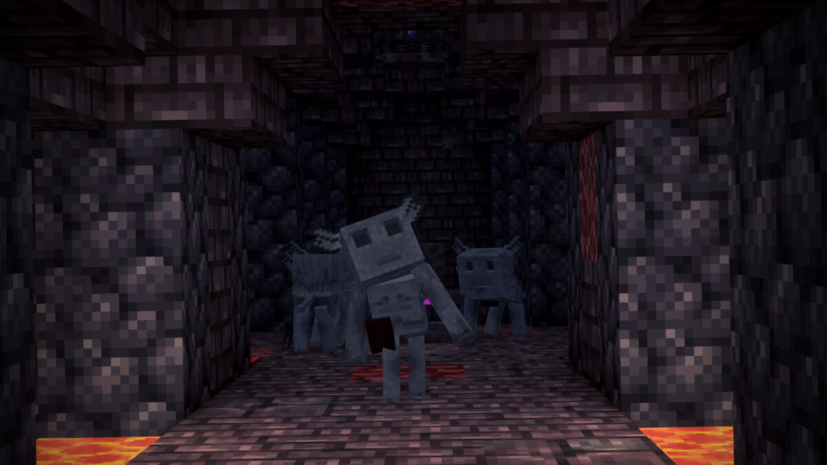 Monstres imps dans un donjon obscur dans DawnCraft - Echoes of Legends, modpack Minecraft