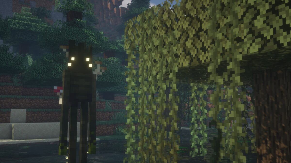 Enderman Overhaul Minecraft Swamp variant, immunisé aux dégâts d'eau et empoisonnant le joueur