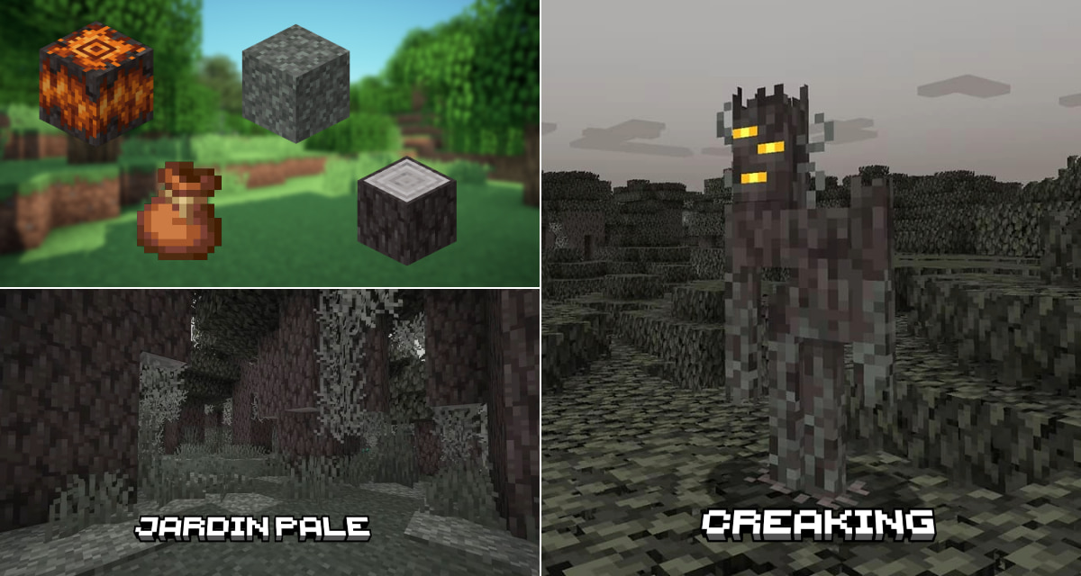 Les deux prochaines mises à jour de Minecraft introduisent des sacs, un biome terrifiant et une créature inquiétante