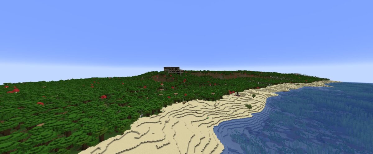 ithosphere mod minecraft plage forêt océan maison sur colline