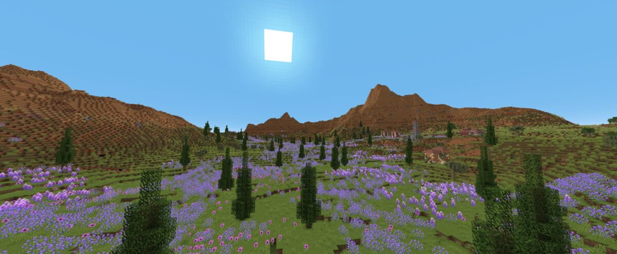 lithosphere mod minecraft vallée montagne fleurs champ lavande