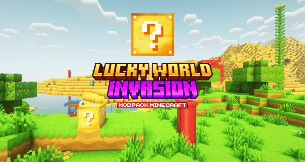 Lucky World Invasion : Blocs Chanceux et Invasions Épiques – Modpack Minecraft – 1.20.2