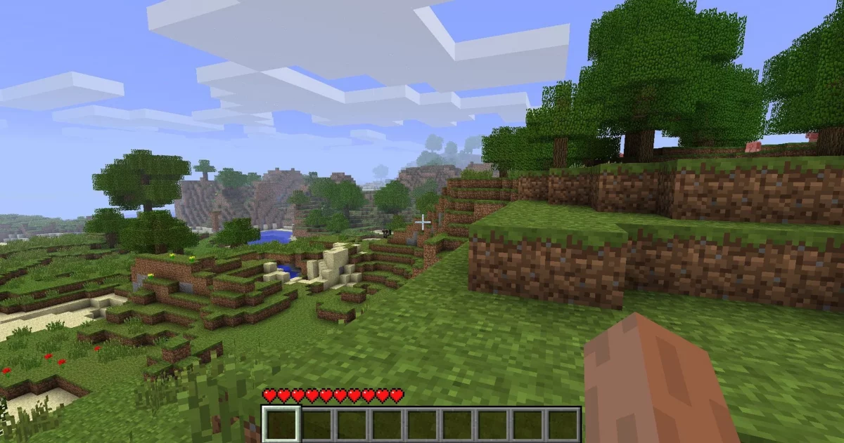 paysage classique Minecraft - vue de terrain dans Minecraft